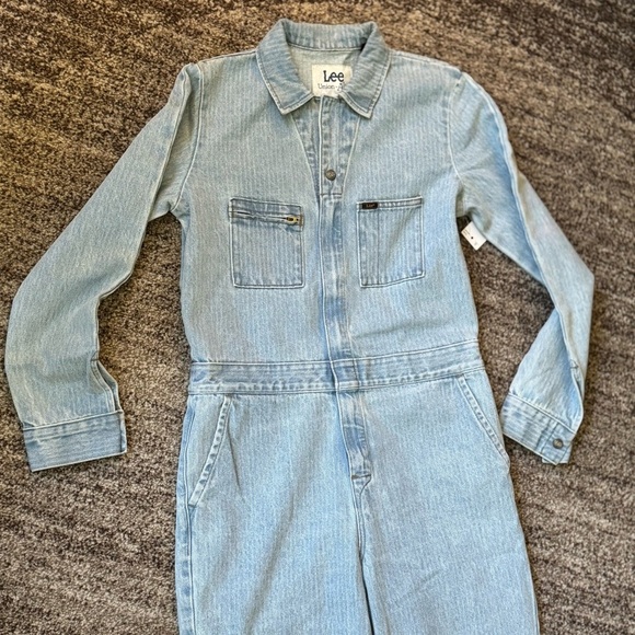 FREE PEOPLE LEE UNIONALLS JUMPSUIT ROMPER NWT RETRO VINTAGE ANTHROPOLOGIE DENIM - Picture 8 of 15